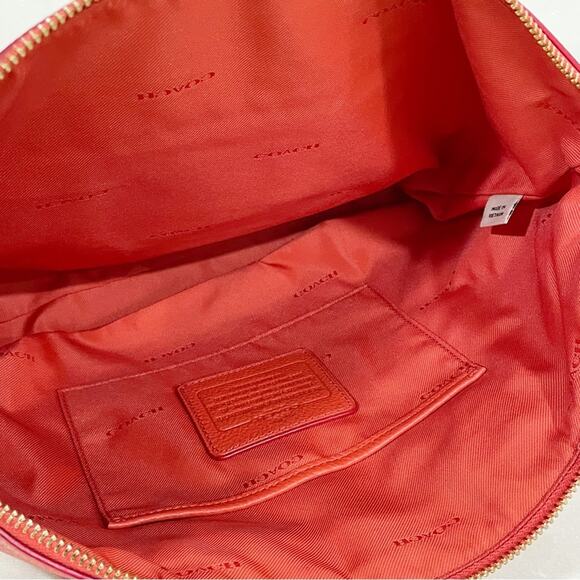 Coach Pebble Prairie Satchel Crossbody Bag Purse Red Orange A1581-34340 - Picture 8 of 10